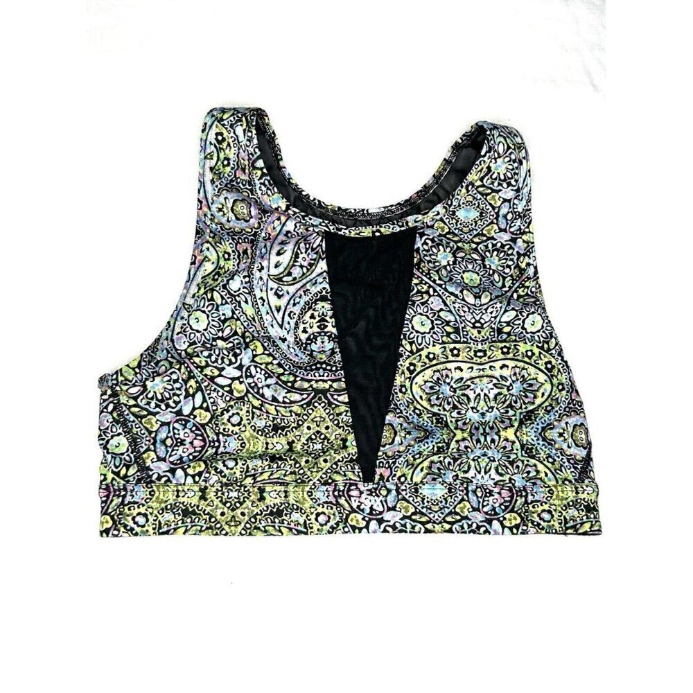 Victorias Secret VSX Sport High-Neck Mesh Wireless Sports Bra‎ Green Paisley XS